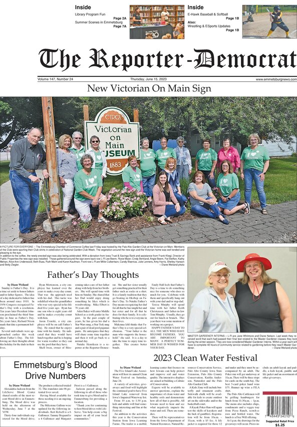 Emmetsburg Reporter-Democrat - June 15, 2023 - Emmetsburg Reporter Democrat